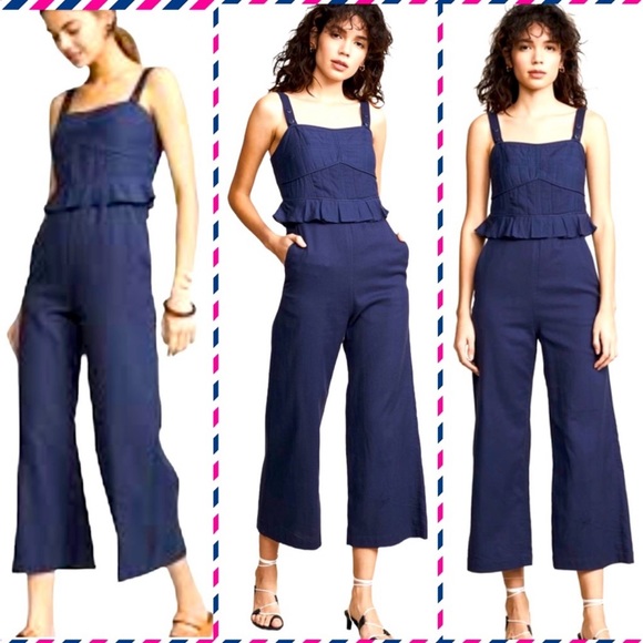SEA NEW YORK Navy Blue O'Keefe Quilted Corset Jumpsuit - Picture 6 of 13